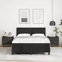 Kiemas lova su čiužiniu Juoda 140 x 200 cm Dirbtinė oda