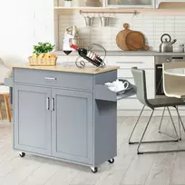 Lova Promotions Virtuvės sala su ratukais, 116x40x85 cm, Pilka