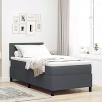 LED Čiužinio Lova Tamsiai pilka ir balta 80 x 200 cm