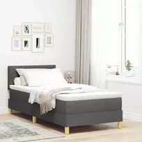 Kiemas lova su pagalve Tamsiai pilka 90 x 190 cm audinys