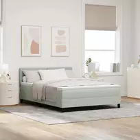 LED Čiužinio Lova su LED Šviesiai pilka 140 x 200 cm Aksomas