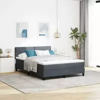 LED Čiužinio Lova su LED Tamsiai pilka 160 x 200 cm Aksomas