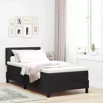 LED Čiužinio Lova su čiužiniu su LED Juoda 90 x 200 cm Aksomas