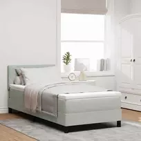 LED Čiužinio Lova su LED Šviesiai pilka 90 x 200 cm Aksomas