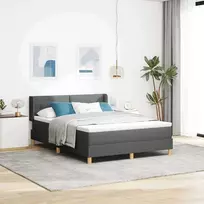 Kiemas lova su čiužiniu Tamsiai pilka 200 x 160 cm audinys