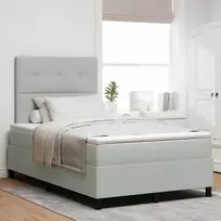 LED Čiužinio Lova Šviesiai pilka 120 x 190 cm Aksomas