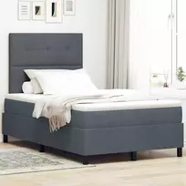 LED Čiužinio Lova Tamsiai pilka 120 x 190 cm Aksomas