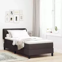 Kiemas lova su čiužiniu Tamsiai rudas 80 x 200 cm audinys