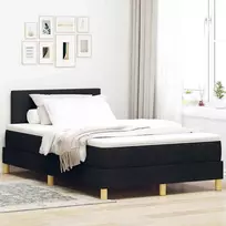 LED Čiužinio Lova su galvūgalio Juodas 120 x 200 cm audinys