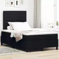 Kiemas lova su čiužiniu su LED Juoda 120 x 200 cm audinys