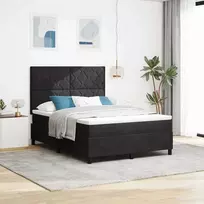 LED Čiužinio Lova su čiužiniu Juodas 140 x 190 cm Aksomas
