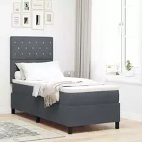 LED Čiužinio Lova su čiužiniu Tamsiai pilka 80 x 200 cm audinys
