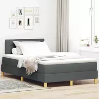 LED Čiužinio Lova Tamsiai pilka 120 x 200 cm audinys