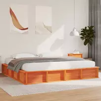 Lova Lovos rėmas Vaško ruda 200 x 200 cm Kietos pušies mediena