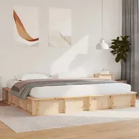 Lova Lovos rėmas Ruda 180 x 200 cm Kietos pušies mediena
