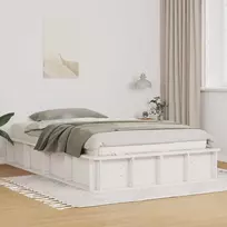 Lova Lovos rėmas Balta 140 x 190 cm Kietos pušies mediena
