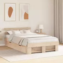 Lova Lovos rėmas su stalčių Ruda 135 x 190 cm Kietos pušies mediena