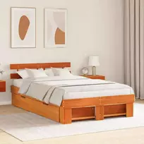 Lova Lovos rėmas Vaško ruda 135 x 190 cm Kietos pušies mediena