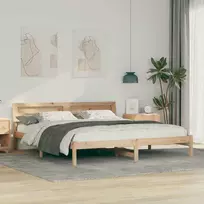 Lova Lovos rėmas Ruda 200 x 200 cm Kietos pušies mediena