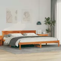 Lova Lovos rėmas Vaško ruda 200 x 200 cm Kietos pušies mediena