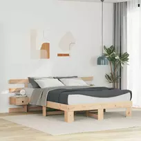 Lova Lovos rėmas Ruda 150 x 200 cm Kietos pušies mediena
