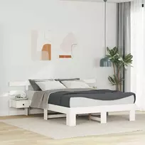Lova Lovos rėmas Balta 150 x 200 cm Kietos pušies mediena