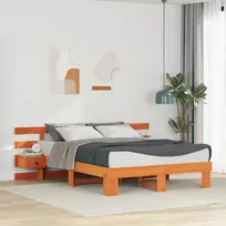 Lova Lovos rėmas Ruda 150 x 200 cm Kietos pušies mediena