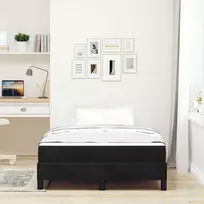 Kiemas lova su čiužiniu Juoda 120 x 190 cm audinys