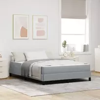 Kiemas lova su čiužiniu Šviesiai pilka 140 x 190 cm audinys