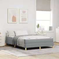 Kiemas lova su čiužiniu Šviesiai pilka 140 x 190 cm audinys