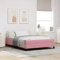 Kiemas lova su čiužiniu Rožinė 140 x 190 cm audinys