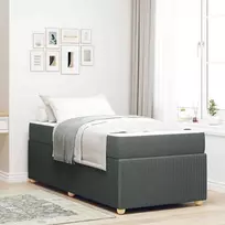 Lova Lovos rėmas su čiužiniu Tamsiai pilka 90 x 200 cm audinys