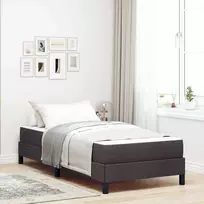 Kiemas lova su čiužiniu Tamsiai rudas 80 x 200 cm audinys
