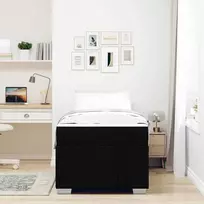 Lova Lovos rėmas su čiužiniu Juoda 90 x 200 cm audinys