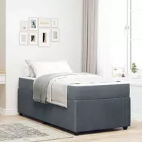Lova Lovos rėmas su čiužiniu Tamsiai pilka 80 x 200 cm audinys