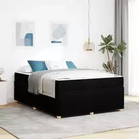 Lova Lovos rėmas su čiužiniu Juoda 160 x 200 cm audinys