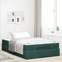 Lova Lovos rėmas su čiužiniu 2 pcs Žalia Aksomas