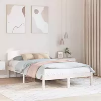 Lova Lovos rėmas Balta 140 x 190 cm Kietos pušies mediena