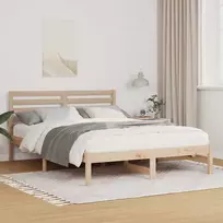Lova Lovos rėmas Ruda 140 x 190 cm Kietos pušies mediena