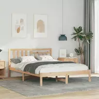 Lova Lovos rėmas Ruda 140 x 190 cm Kietos pušies mediena