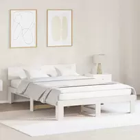 Lova Lovos rėmas Balta 140 x 200 cm Kietos pušies mediena