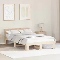 Lova Lovos rėmas Natūrali 140 x 190 cm Kietos pušies mediena