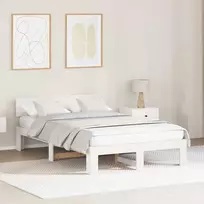 Lova Lovos rėmas Balta 140 x 190 cm Kietos pušies mediena