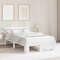 Lova Lovos rėmas Balta 140 x 190 cm Kietos pušies mediena