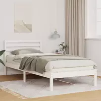Lova Lovos rėmas Balta 90 x 220 cm Kietos pušies mediena
