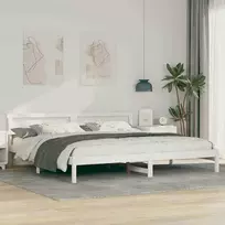 Lova Lovos rėmas Balta 180 x 200 cm Kietos pušies mediena