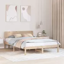 Lova Lovos rėmas Natūrali 150 x 200 cm Kietos pušies mediena