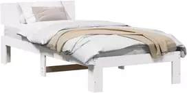 Lova Lovos rėmas Balta 90 x 200 cm Kietos pušies mediena