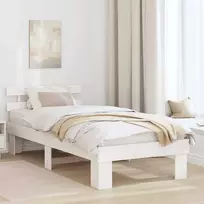 Lova Lovos rėmas Balta 90 x 200 cm Kietos pušies mediena