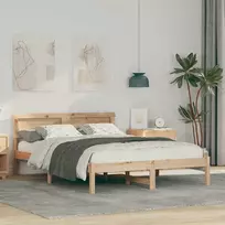 Lova Lovos rėmas Ruda 140 x 190 cm Kietos pušies mediena